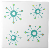 Atomische Sternexplosionen farbenfroh Türkis Fliese (Vorderseite)