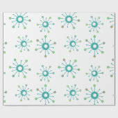 Atomische Sternexplosionen farbenfroh Türkis Geschenkpapier (Flach)