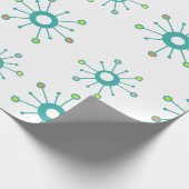 Atomische Sternexplosionen farbenfroh Türkis Geschenkpapier (Ecke)