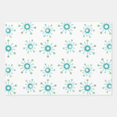 Atomische Sternexplosionen farbenfroh Türkis Geschenkpapier Set (Vorderseite 2)