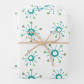 Atomische Sternexplosionen farbenfroh Türkis Geschenkpapier Set (Beispiel)
