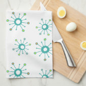 Atomische Sternexplosionen farbenfroh Türkis Geschirrtuch (Viertel Falte)