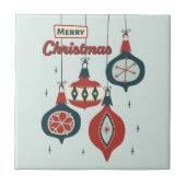 Atomische Weihnachtszeit Mitte des Jahrhunderts Fliese (Vorderseite)