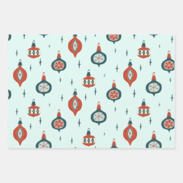 Atomische Weihnachtszeit Mitte des Jahrhunderts Geschenkpapier Set