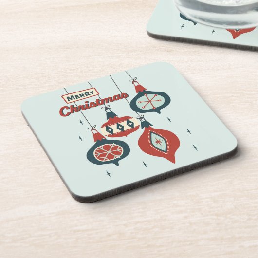Atomische Weihnachtszeit Mitte des Jahrhunderts Getränkeuntersetzer (Linke Seite)