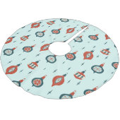 Atomische Weihnachtszeit Mitte des Jahrhunderts Polyester Weihnachtsbaumdecke (Schrägansicht)