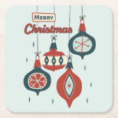 Atomische Weihnachtszeit Mitte des Jahrhunderts Rechteckiger Pappuntersetzer (Vorderseite)