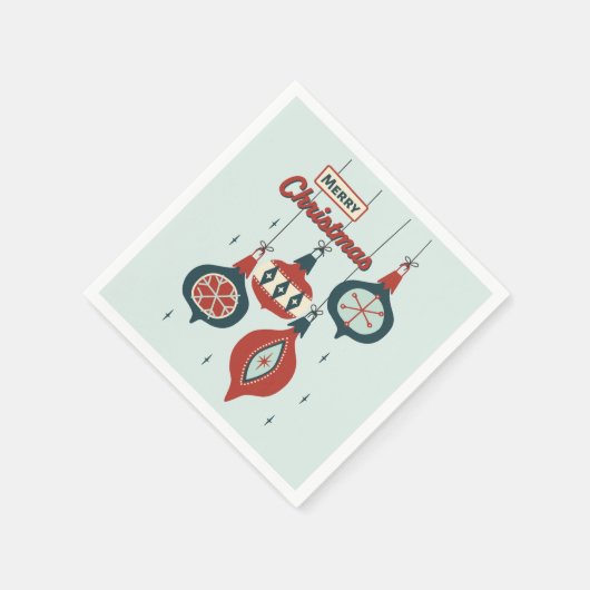 Atomische Weihnachtszeit Mitte des Jahrhunderts Serviette (Ecke)