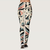 Atomischer Adler Collage geometrisches Muster Leggings (Rückseite)