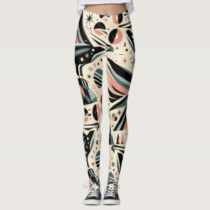 Atomischer Adler Collage geometrisches Muster Leggings
