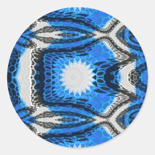 Atomisches Blau Runder Aufkleber (Vorderseite)