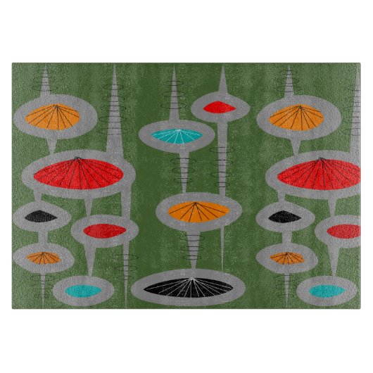 Atomisches Muster Mitte des Inspirierten Jahrhunde Schneidebrett (Vorderseite)