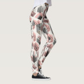 Atomisches Rosa-Graues Patchwork-Baum-Prisma-Muste Leggings (Rechts)