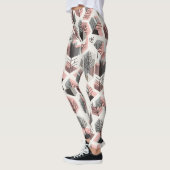 Atomisches Rosa-Graues Patchwork-Baum-Prisma-Muste Leggings (Links)