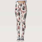 Atomisches Rosa-Graues Patchwork-Baum-Prisma-Muste Leggings (Vorderseite)