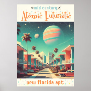 Atomistische futuristische neue Florida-Wohnungen Poster