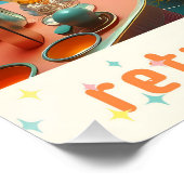 Atomistische futuristische Retro-Florida-Lounge Poster (Ecke)