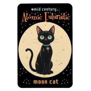 Atomistische futuristische schwarze Katzenmond mit Magnet