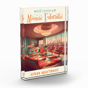 Atomistische futuristische Stadtwohnung Fotoblock