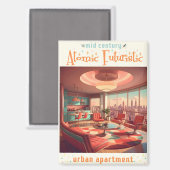 Atomistische futuristische Stadtwohnung Magnet (Vorderseite/Rückseite)