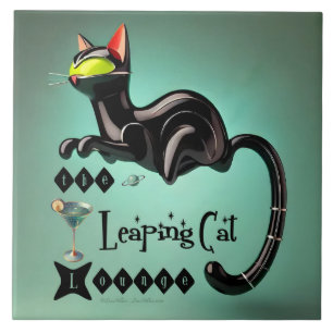 Atomistische futuristische The Leaping Cat Lounge Fliese
