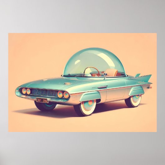 Atomistischer futuristischer Blaster-Bubble-Car Poster (Vorne)