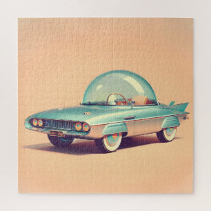 Atomistischer futuristischer Blaster-Bubble-Car Puzzle
