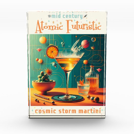 Atomistischer futuristischer kosmischer Sturm Mart Fotoblock (Vorderseite)