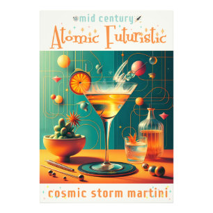 Atomistischer Futuristischer Kosmischer Sturm Mart Fotodruck