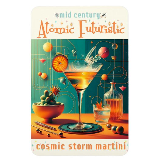 Atomistischer Futuristischer Kosmischer Sturm Mart Magnet (Vertikal)