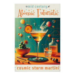 Atomistischer Futuristischer Kosmischer Sturm Mart Poster