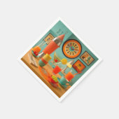 Atomistischer Retro-Futuristischer Martini Frühstü Serviette (Ecke)