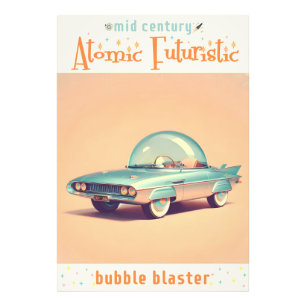 Atomistisches futuristisches Blaster-Auto mit Blas Fotodruck