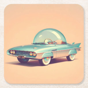 Atomistisches futuristisches Blaster-Autobubble Rechteckiger Pappuntersetzer