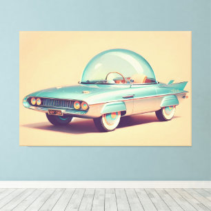 Atomistisches futuristisches Blaster-Bubble-Auto Leinwanddruck