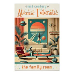 Atomistisches futuristisches Florida Space Age-Fam Poster