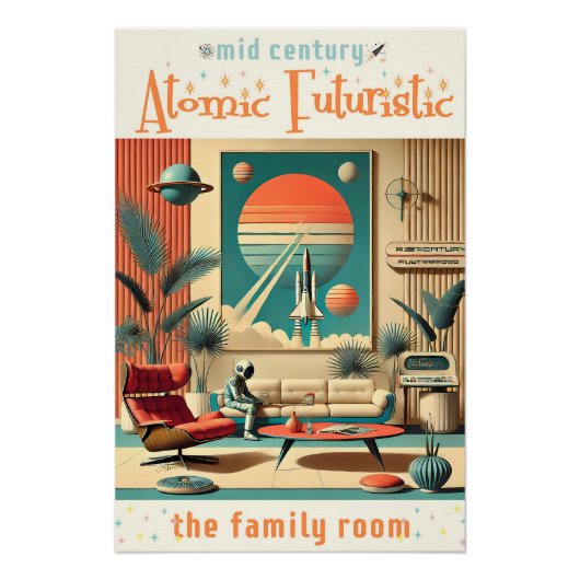 Atomistisches futuristisches Florida Space Age-Fam Poster (Vorderseite)