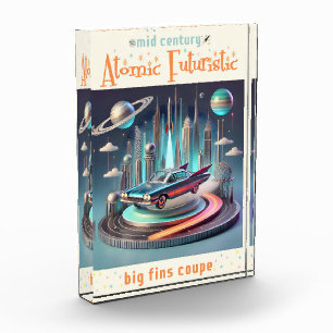 Atomistisches futuristisches Großflossen-Coupe-Aut Fotoblock