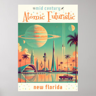 Atomistisches futuristisches New Florida Poster
