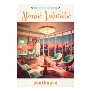 Atomistisches futuristisches Penthouse-Apartment Fotodruck