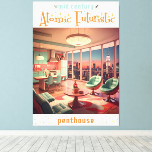 Atomistisches futuristisches Penthouse-Apartment Leinwanddruck