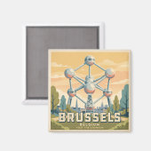 Atomium Belgien Magnet (Vorderseite/Rückseite)