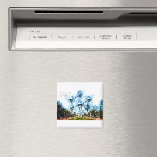 Atomium Brussels Aquarell Magnet (In Situ (Geschirrspüler))