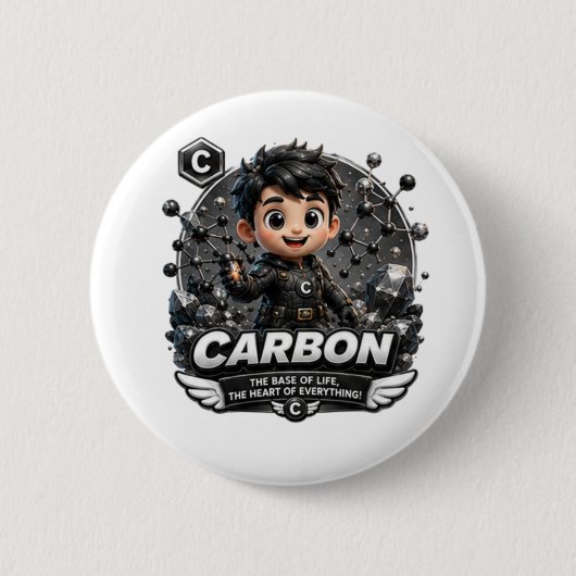 ATOMIVRA Kohlenstoff Charakter Button (Vorderseite)