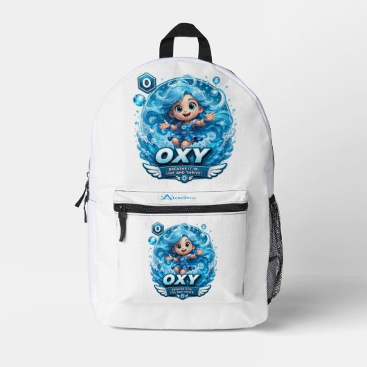 ATOMIVRA Sauerstoff-Charakter Bedruckter Rucksack (Vorderseite)
