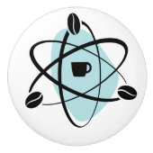 Atomkaffeebohnen in den aquamarinen Fach-Zügen Keramikknauf (Vorderseite)