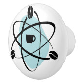 Atomkaffeebohnen in den aquamarinen Fach-Zügen Keramikknauf (Rechts)