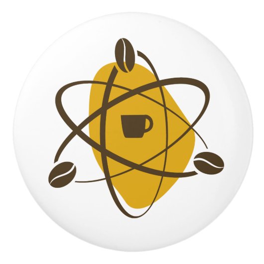 Atomkaffeebohnen in den Goldfach-Zügen Keramikknauf (Vorderseite)