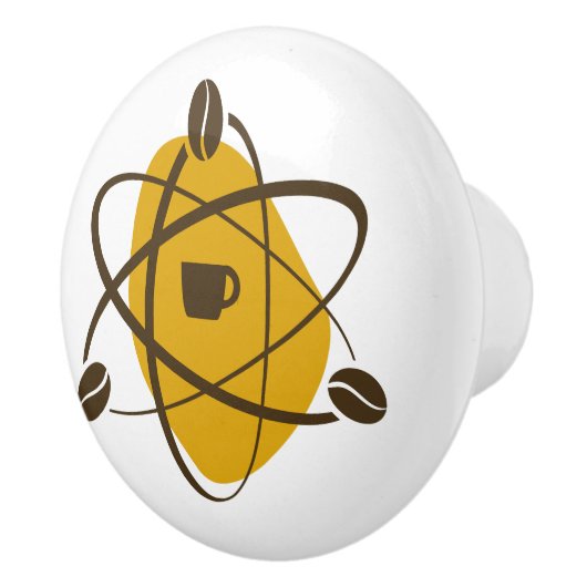 Atomkaffeebohnen in den Goldfach-Zügen Keramikknauf (Rechts)