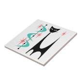 Atomkatze aus dem Mittelalter mit Aqua Boomerangs Fliese (Seite)